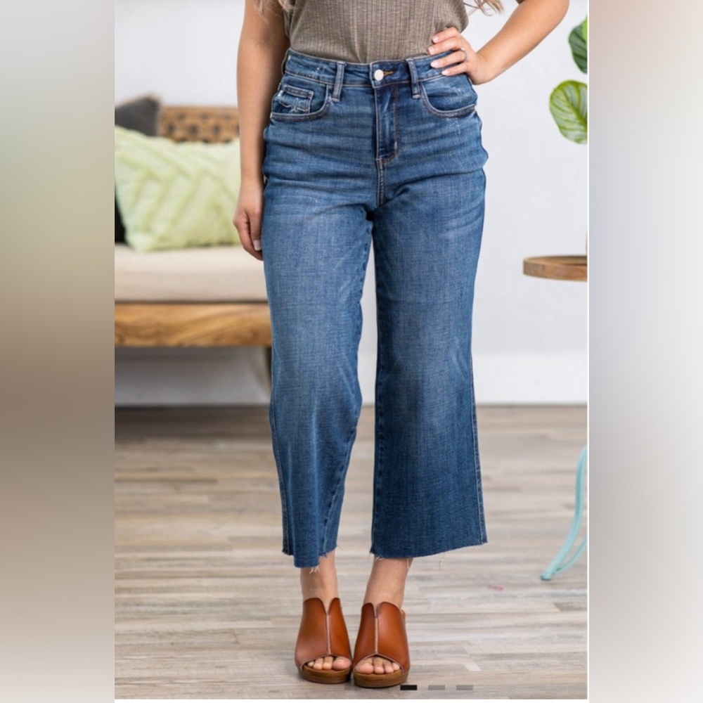 Judy Blue Women's Flare Jeans in Blue - Picture 2 of 16
